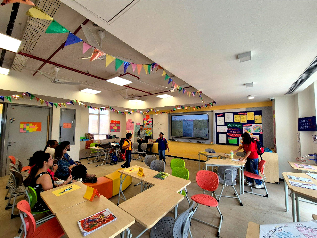 PYP students exploring during a gallery walk