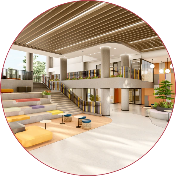 The open atrium and learning commons